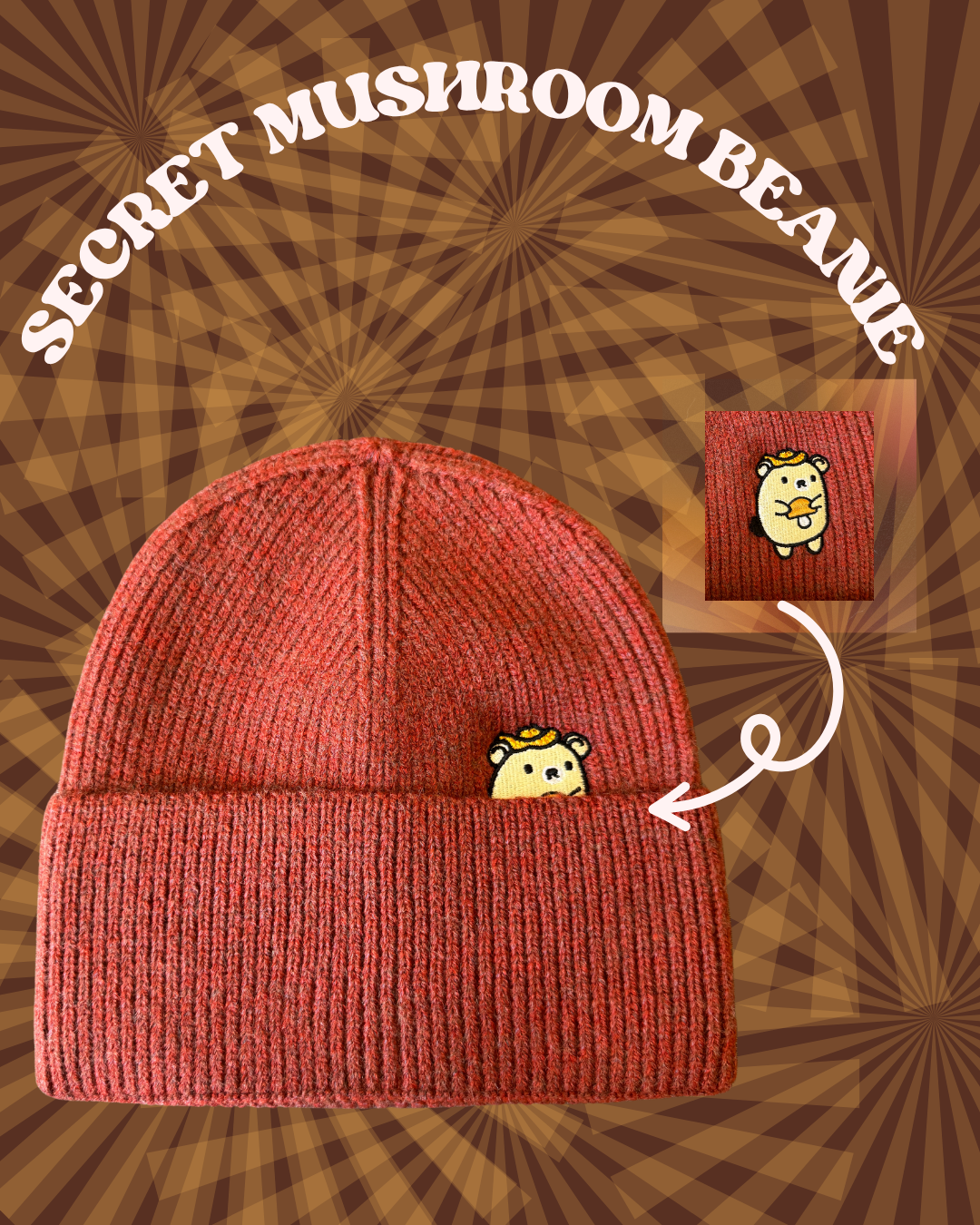 Teri The Bear's Secret Mushroom Beanie